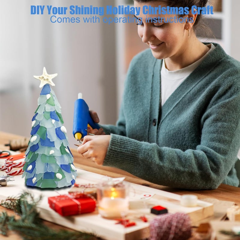 WECKLOM Christmas Tree DIY Kit Sea Glass Pieces for DIY Crafts Christmas Craft DIY Christmas Tree Lights Lamp Christmas Ornament Crafts - Image 4